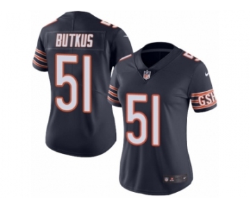 Women's Nike Chicago Bears #51 Dick Butkus Limited Navy Blue Rush NFL Jersey