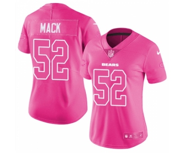 Women's Nike Chicago Bears #52 Khalil Mack Limited Pink Rush Fashion NFL Jersey