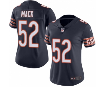 Women's Nike Chicago Bears #52 Khalil Mack Navy Blue Team Color Vapor Untouchable Limited Player NFL Jersey