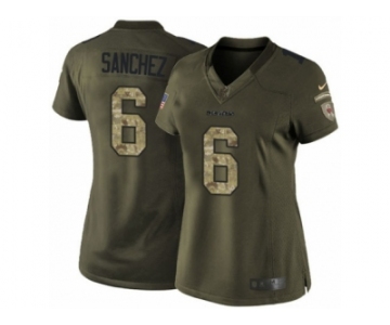 Women's Nike Chicago Bears #6 Mark Sanchez Limited Green Salute to Service NFL Jersey