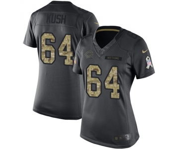 Women's Nike Chicago Bears #64 Eric Kush Limited Black 2016 Salute to Service NFL Jersey