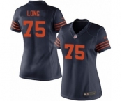 Women's Nike Chicago Bears #75 Kyle Long Navy Blue 1940s Throwback Alternate NFL Jersey