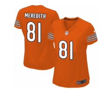 Women's Nike Chicago Bears #81 Cameron Meredith Limited Orange Alternate NFL Jersey