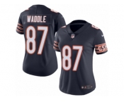 Women's Nike Chicago Bears #87 Tom Waddle Limited Navy Blue Rush NFL Jersey
