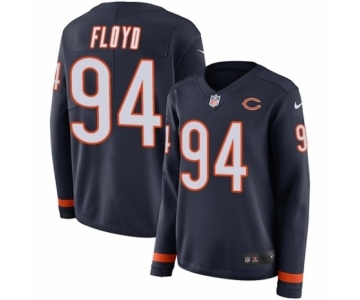 Women's Nike Chicago Bears #94 Leonard Floyd Limited Navy Blue Therma Long Sleeve NFL Jersey