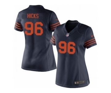 Women's Nike Chicago Bears #96 Akiem Hicks Limited Navy Blue 1940s Throwback Alternate NFL Jersey