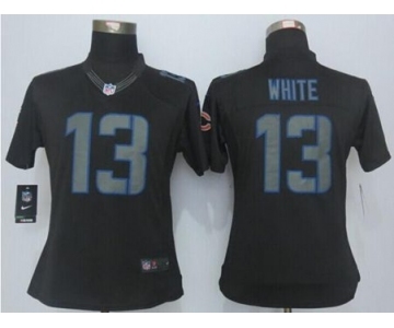 nike women nfl jerseys chicago bears #13 white black[nike impact limited][white]