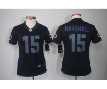 nike women nfl jerseys chicago bears #15 marshall black[nike impact limited]