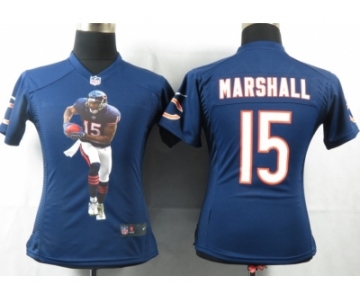 nike women nfl jerseys chicago bears #15 marshall blue[[portrait fashion]
