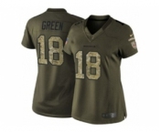 nike women nfl jerseys chicago bears #18 a.j. green army green[nike Limited Salute To Service]