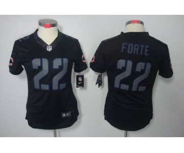 nike women nfl jerseys chicago bears #22 matt forte black[nike impact limited]