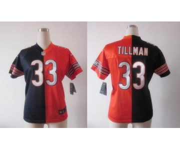 nike women nfl jerseys chicago bears #33 tillman orange-blue[Elite split]