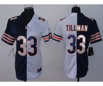 nike women nfl jerseys chicago bears #33 tillman white-blue[nike split]