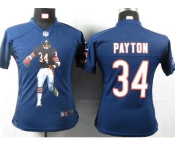nike women nfl jerseys chicago bears #34 payton blue[portrait fashion]