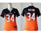 nike women nfl jerseys chicago bears #34 walter payton blue-orange[nike drift fashion][second version]