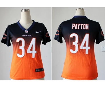 nike women nfl jerseys chicago bears #34 walter payton blue-orange[nike drift fashion][second version]