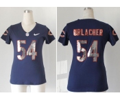 nike women nfl jerseys chicago bears #54 urlacher blue [handwork sequin lettering fashion] 