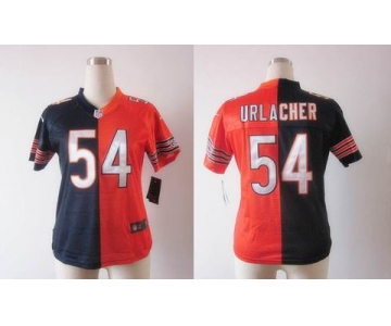 nike women nfl jerseys chicago bears #54 urlacher orange-blue[Elite split]