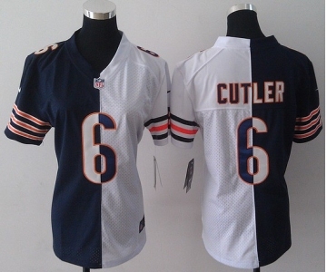 nike women nfl jerseys chicago bears #6 cutler white-blue[nike split]