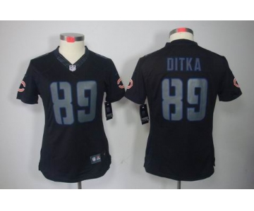 nike women nfl jerseys chicago bears #89 mike ditka black[nike impact limited]