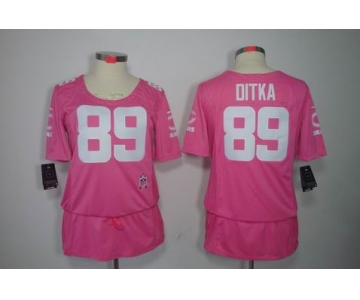 nike women nfl jerseys chicago bears #89 mike ditka pink[breast cancer awareness]