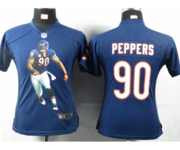 nike women nfl jerseys chicago bears #90 peppers blue[portrait fashion]