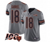 Youth Chicago Bears #18 Taylor Gabriel Limited Silver Inverted Legend 100th Season Football Jersey