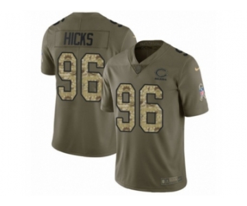 Youth Nike Chicago Bears #96 Akiem Hicks Limited Olive Camo Salute to Service NFL Jersey