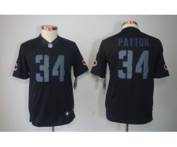 nike youth nfl jerseys chicago bears #34 payton black[nike impact limited]