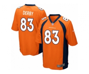 Men Nike Denver Broncos #83 A.J. Derby Game Orange Team Color NFL Jersey