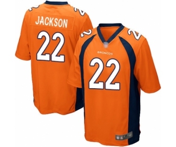 Men's Denver Broncos #22 Kareem Jackson Game Orange Team Color Football Jersey