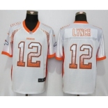 Men Nike Denver Broncos #12 Paxton Lynch Drift Fashion Elite White Jersey