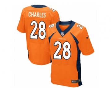 Men's Nike Denver Broncos #28 Jamaal Charles Elite Orange Team Color NFL Jersey