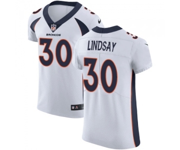 Men's Nike Denver Broncos #30 Phillip Lindsay White Vapor Untouchable Elite Player NFL Jersey