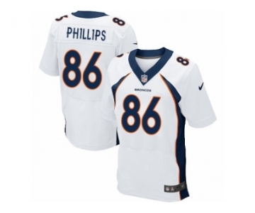 Men's Nike Denver Broncos #86 John Phillips Elite White NFL Jersey