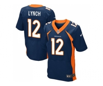 Nike Denver Broncos #12 Paxton Lynch Navy Blue Alternate Men's Stitched NFL New Elite Jersey[Lynch]