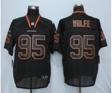 Nike Denver Broncos #95 Derek Wolfe Lights Out Black Jerseys[Elite]