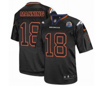 nike nfl jerseys denver broncos #18 manning black[Elite lights out 50th Patch]