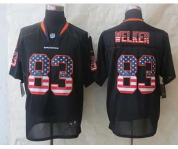 nike nfl jerseys denver broncos #83 welker black[Elite USA flag fashion]