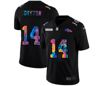 Denver Broncos #14 Courtland Sutton Men's Nike Multi-Color Black 2020 NFL Crucial Catch Vapor Untouchable Limited Jersey