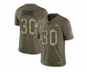 Men Nike Denver Broncos #30 Terrell Davis Limited Olive Camo 2017 Salute to Service NFL Jersey