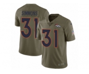 Men Nike Denver Broncos #31 Justin Simmons Limited Olive 2017 Salute to Service NFL Jersey