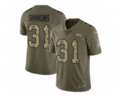 Men Nike Denver Broncos #31 Justin Simmons Limited Olive Camo 2017 Salute to Service NFL Jersey