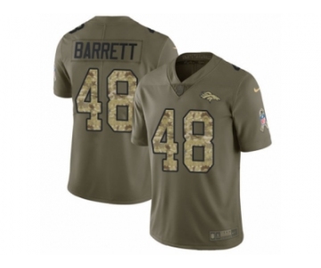 Men Nike Denver Broncos #48 Shaquil Barrett Limited Olive Camo 2017 Salute to Service NFL Jersey