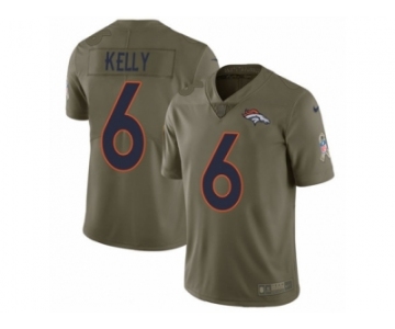 Men Nike Denver Broncos #6 Chad Kelly Limited Olive 2017 Salute to Service NFL Jersey