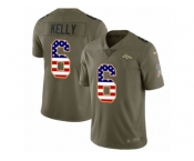 Men Nike Denver Broncos #6 Chad Kelly Limited Olive USA Flag 2017 Salute to Service NFL Jersey