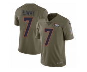 Men Nike Denver Broncos #7 John Elway Limited Olive 2017 Salute to Service NFL Jersey