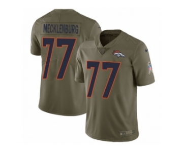 Men Nike Denver Broncos #77 Karl Mecklenburg Limited Olive 2017 Salute to Service NFL Jersey