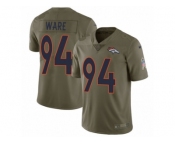 Men Nike Denver Broncos #94 DeMarcus Ware Limited Olive 2017 Salute to Service NFL Jersey