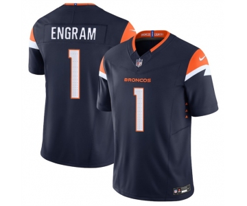 Men's Denver Broncos #1 Evan Engram Navy 2025 F.U.S.E. Alternate Vapor Limited Football Stitched Jersey